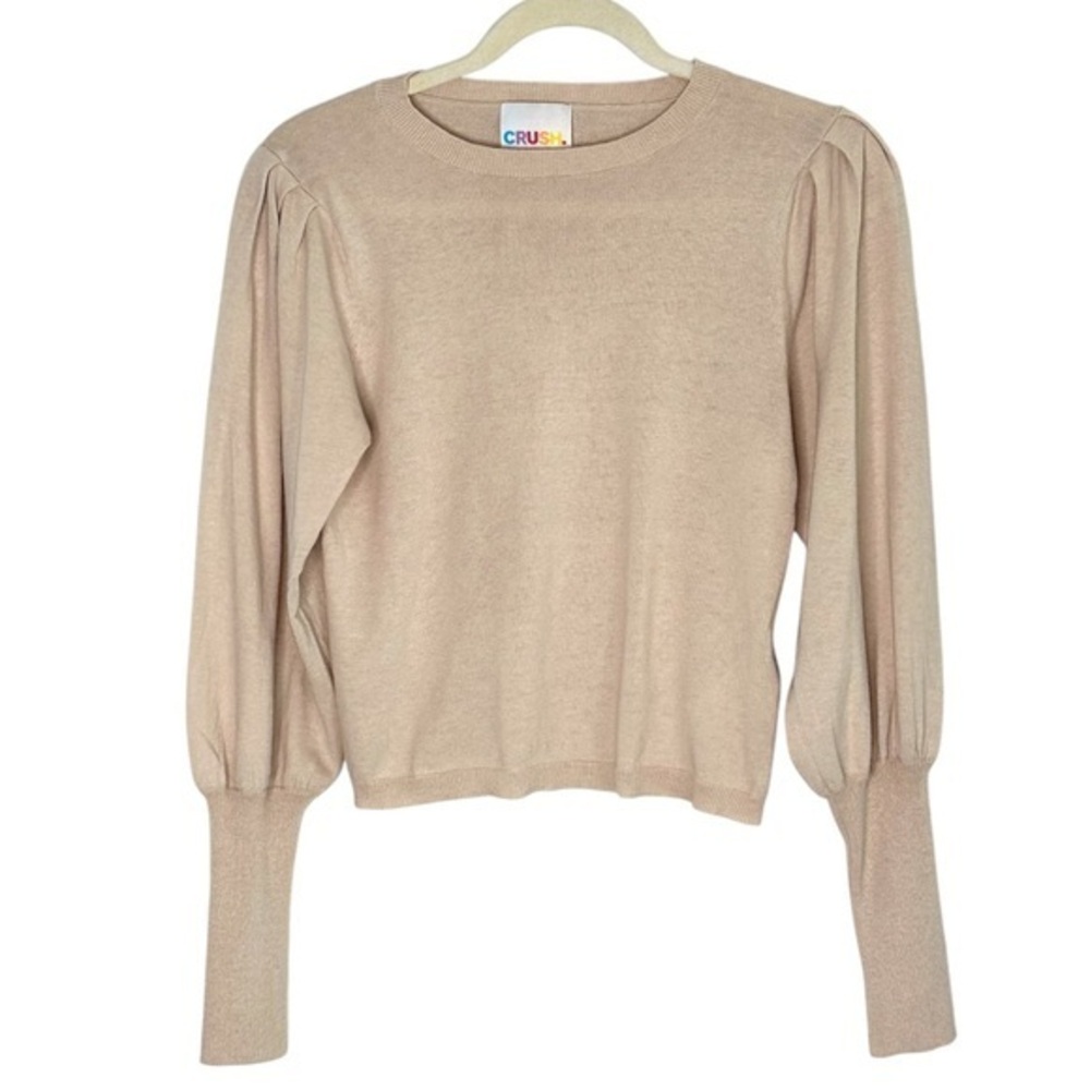 Crush Cashmere Ballon Puff Long Sleeve Sweater Pullover Size 1 Small